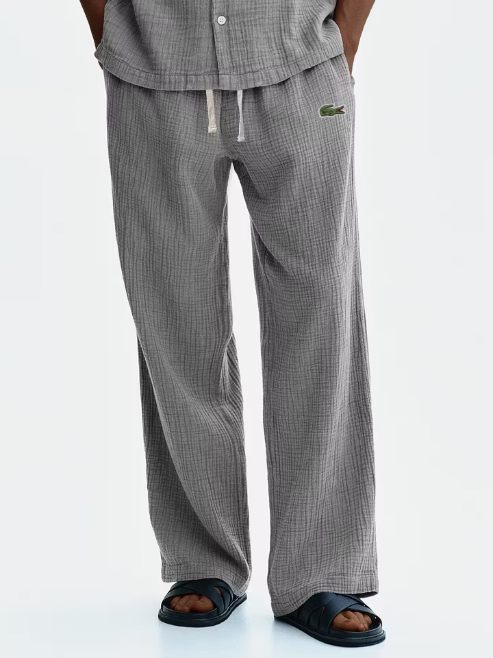Men's cotton and linen casual loose breathable trousers